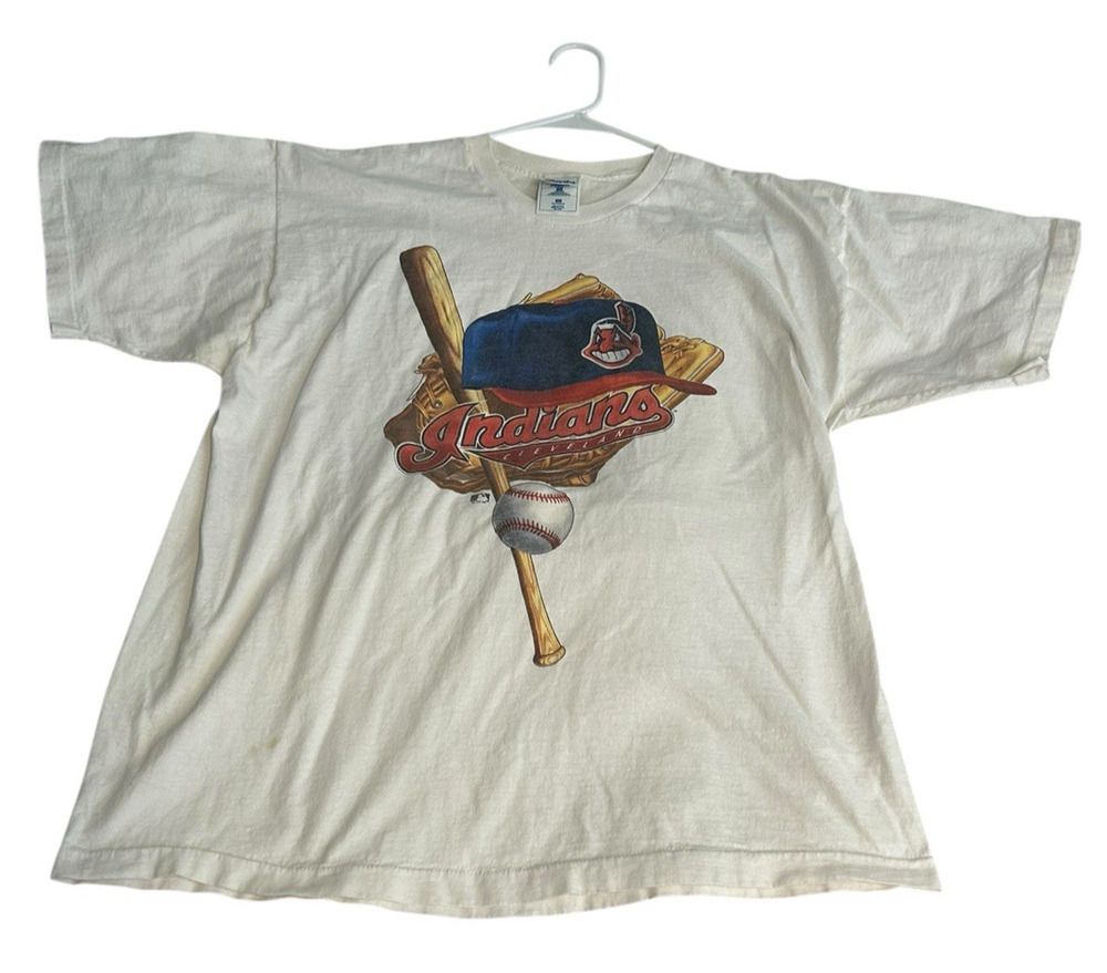 Vintage Cleveland Indians 1995 Pro Player Tag Single Stitch Shirt Mens XL USA
